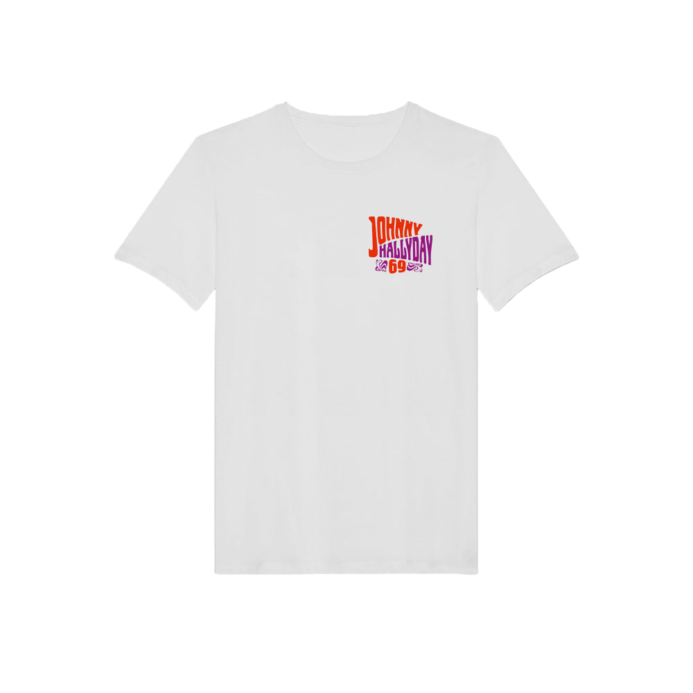 T-shirt | T-Shirt Blanc Johnny Hallyday 69 logo coeur
