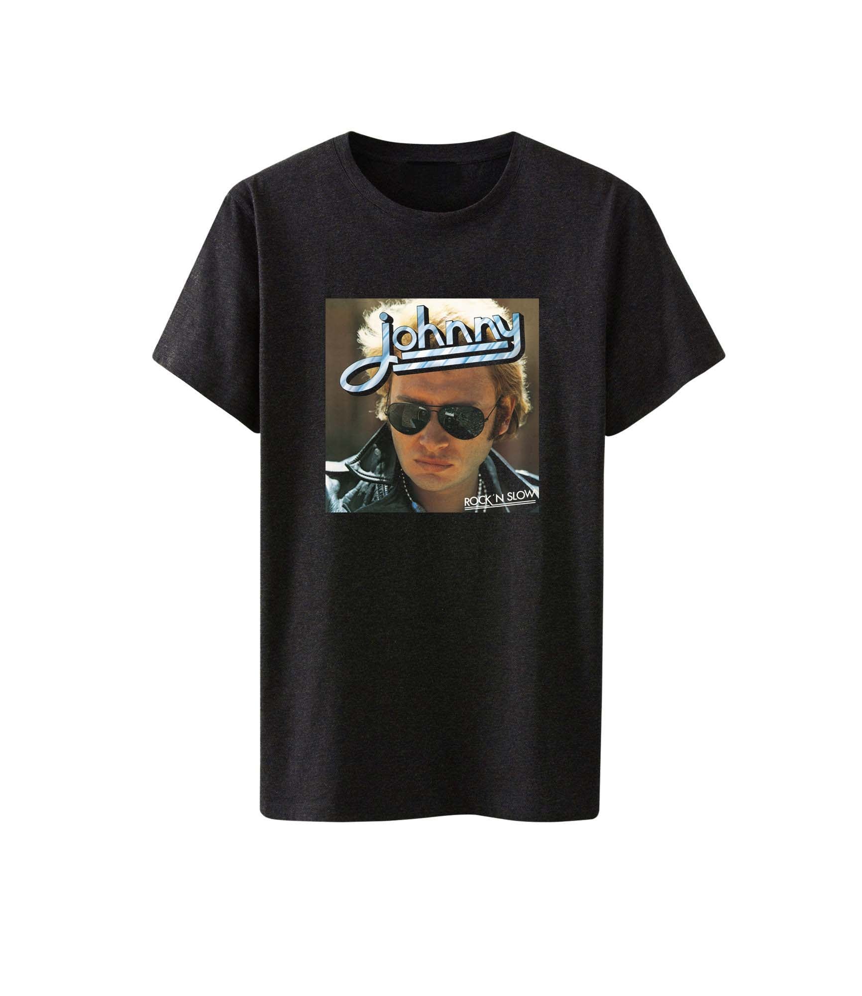 T-shirt Homme noir Rock N Slow - Johnny Hallyday
