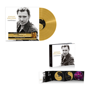 Pack Johnny Hallyday Symphonique (Dédicacé par Yvan Cassar) - 2CD + DVD + Vinyle couleur or édition numérotée
