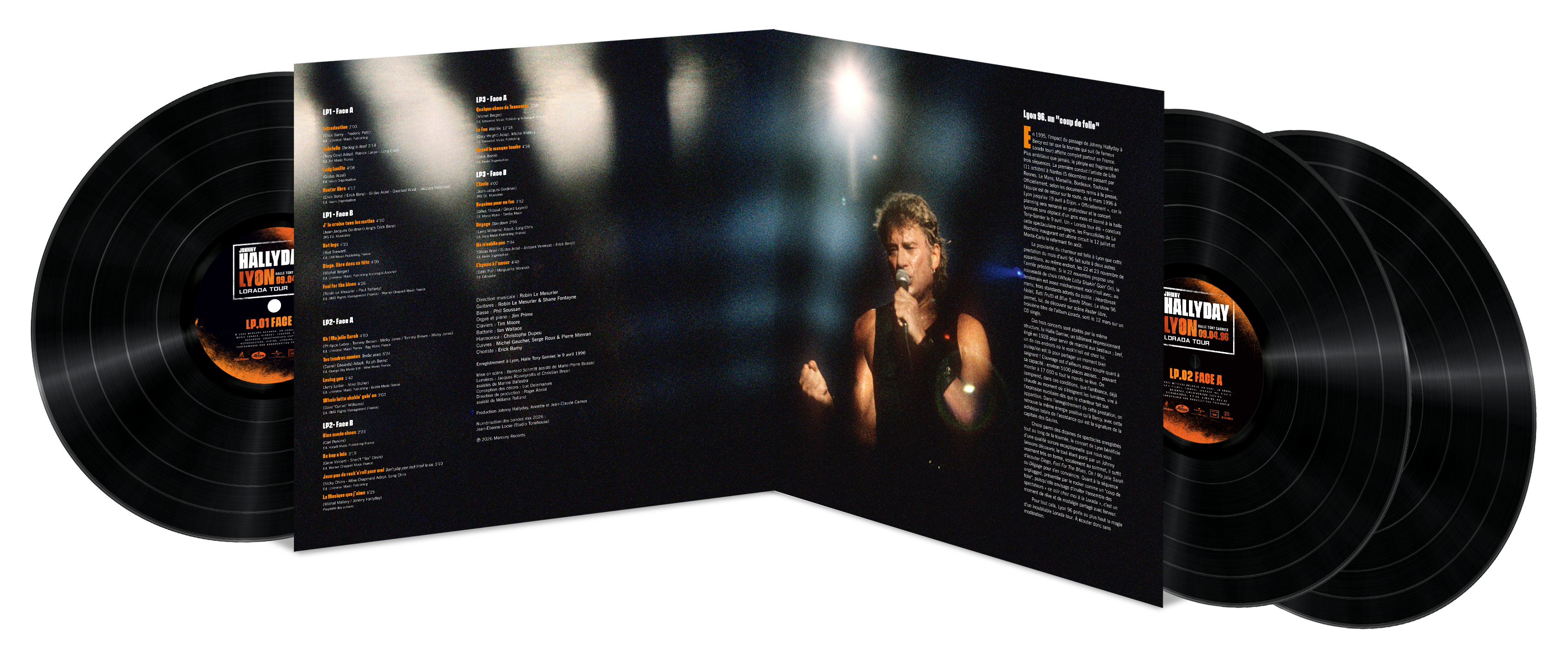 LORADA TOUR -TRIPLE VINYLE CONCERT INÉDIT - LYON 9 AVRIL 1996 HALLE TONY GARNIER