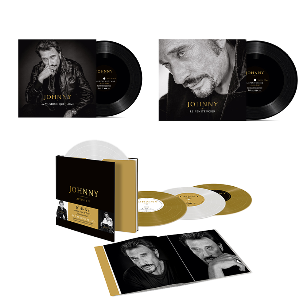 PACK - 45T "THE MUSIC I LOVE" + 45T "THE PENITENTIARY" + JOHNNY ACT 1 ACT 2 "4 COLOR VINYL EDITION"