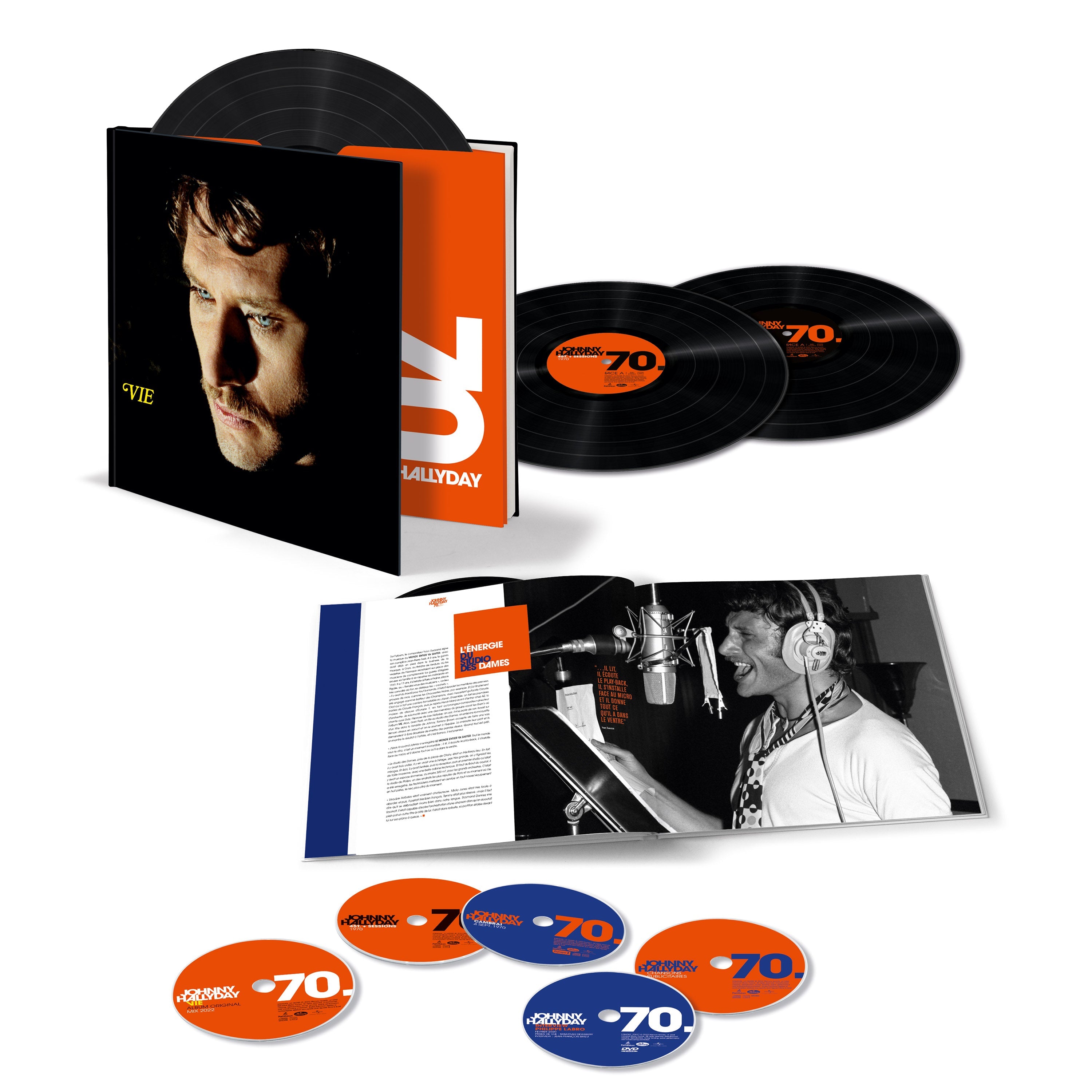 JOHNNY 70 - COFFRET VINYLE SUPER COLLECTOR - 4CD + 3LP + 1DVD EXCLUSIF