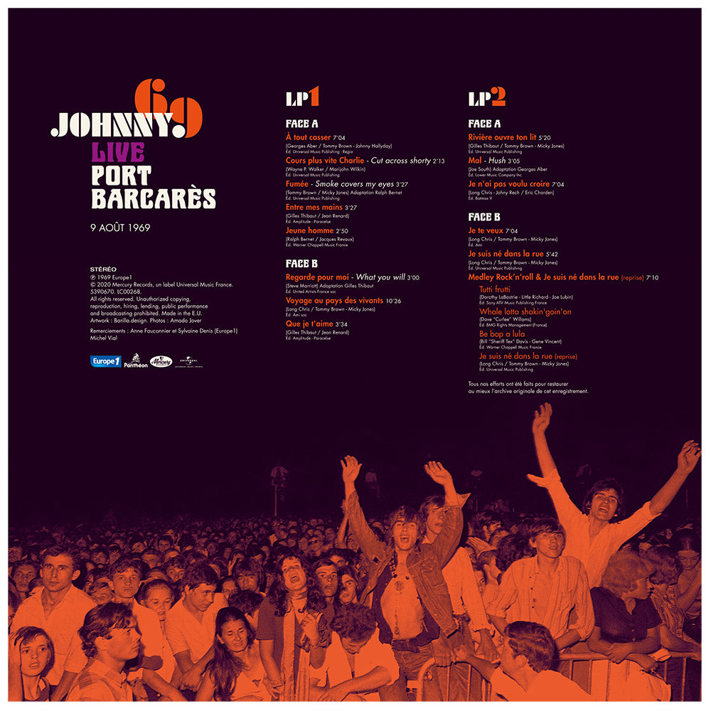 JOHNNY 69 | DOUBLE VINYLE LIVE "PORT BARCARÈS" 09.08.1969